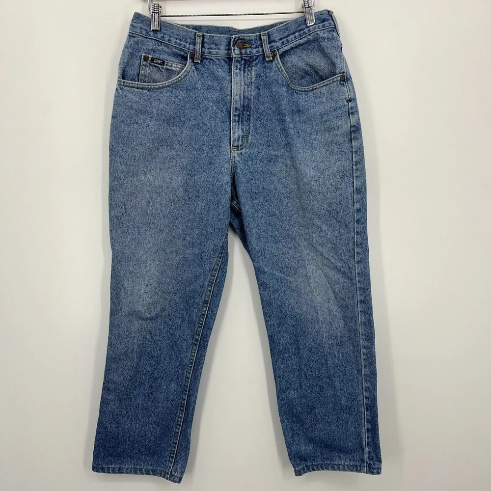 Lee Genuine Jeans Mens 34 Vintage Made in USA Straight Leg Medium Wash Denim